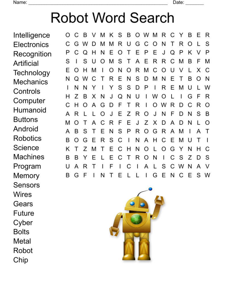 robotics word scramble answer key