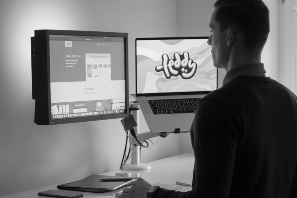 standing desk with cable management